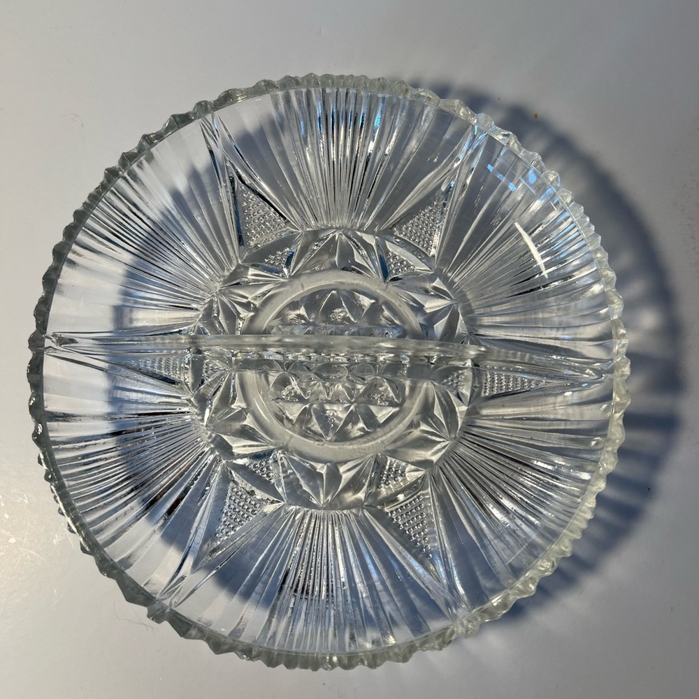 Anchor Hocking Old Colony Clear Glass 6 3/4” Relish/Candy Dish Insert